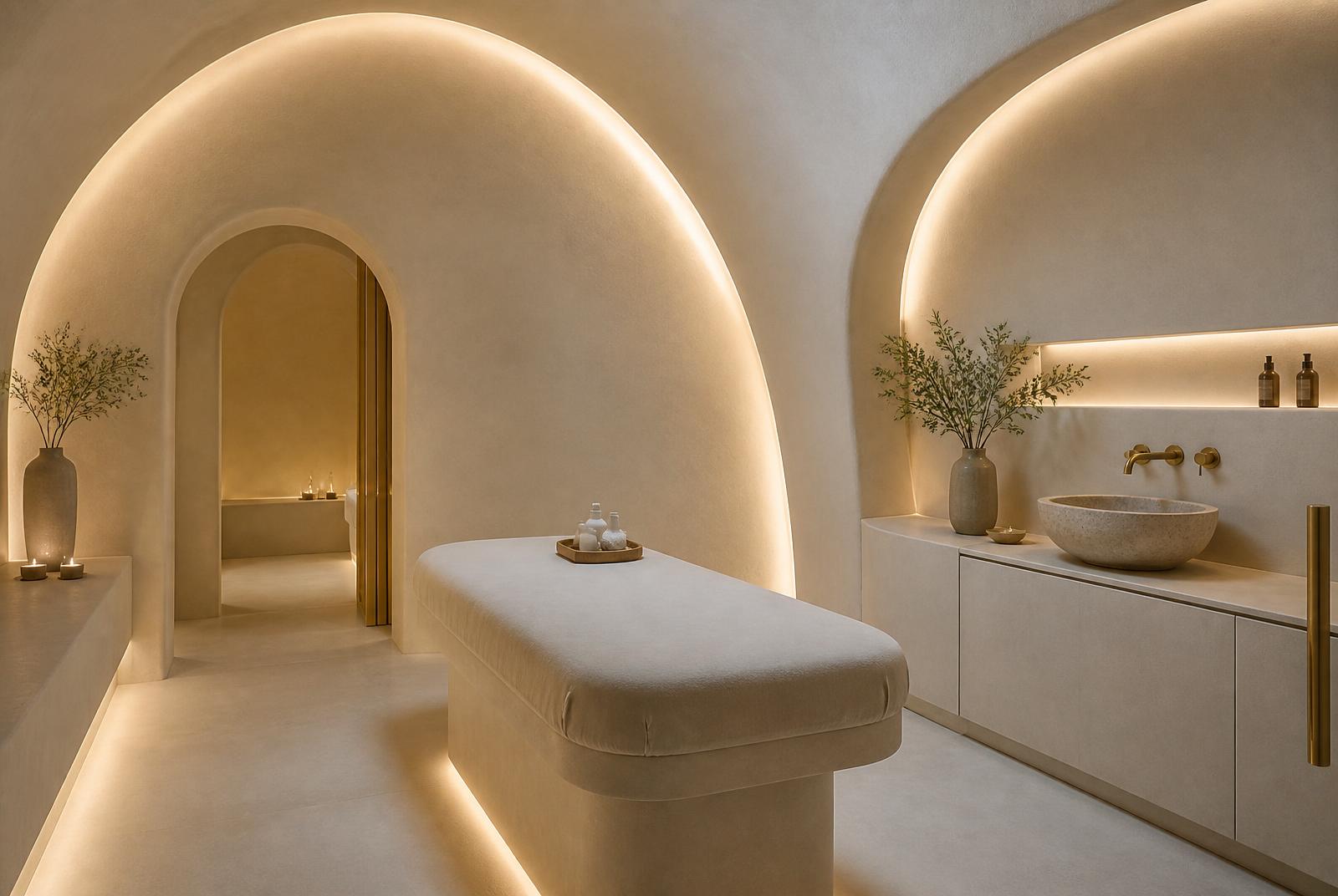 The Treatment Room at The Selah — One room, one therapist, booked by the hour. Warm stone, clay walls and treatments built around your day.